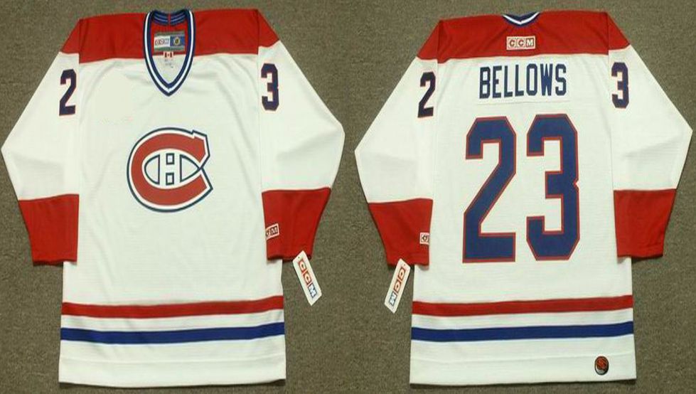2019 Men Montreal Canadiens 23 Bellows White CCM NHL jerseys